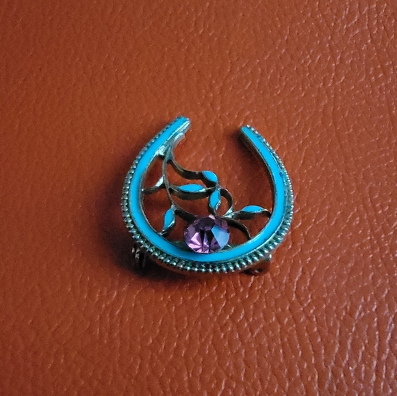 Horseshoe Vintage lucky brooch - Picture 4 of 8